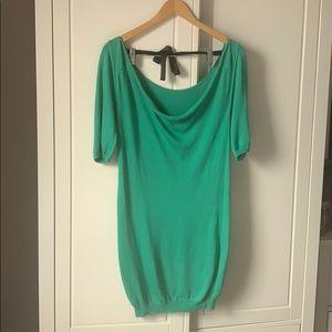 Green wool Low back Dress